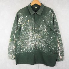 画像1: ペンキペイント コットンツイル ワークシャツ (1)