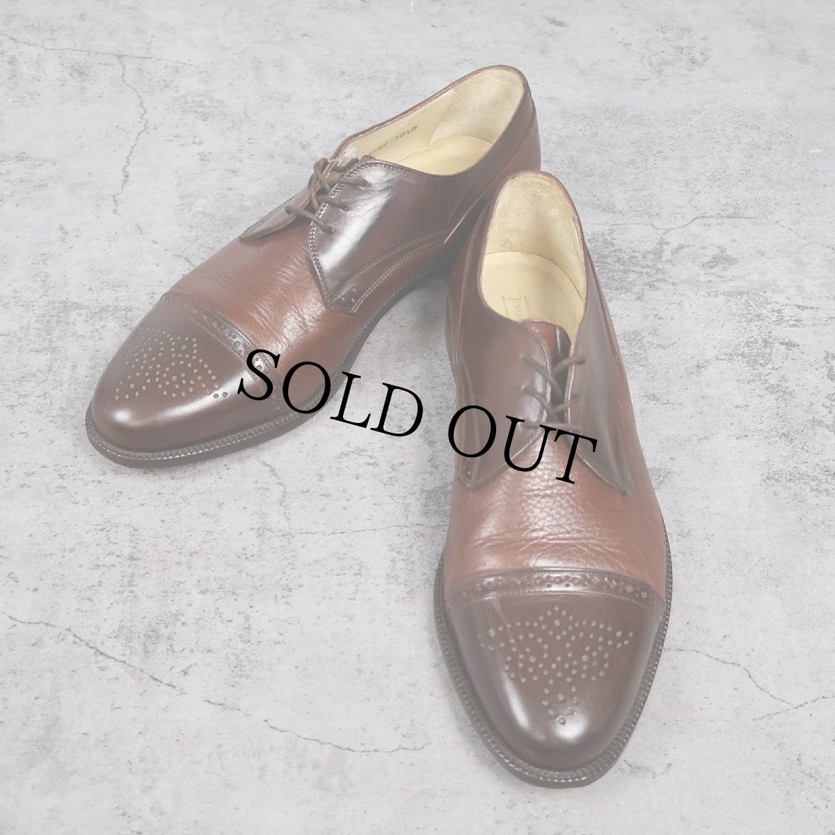 画像1: Johnston & Murphy ITALY製 ストレートチップ レザーシューズ BROWN 29cm (1)