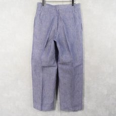 画像2: 60's FRENCH MILITARY リネンセーラーパンツ DEADSTOCK W31 (2)
