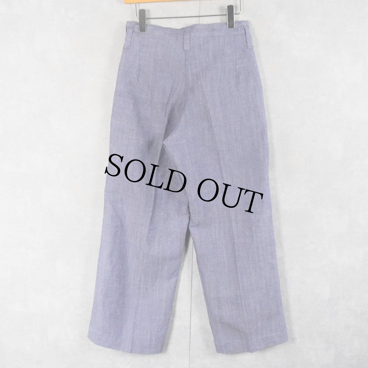 画像2: 60's FRENCH MILITARY リネンセーラーパンツ DEADSTOCK W30 (2)