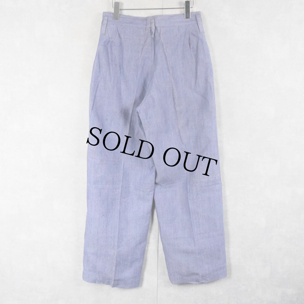画像2: 50〜60's FRENCH MILITARY リネンセーラーパンツ DEADSTOCK【W31 L31】 (2)