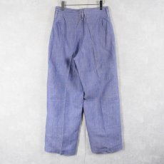 画像2: 60's FRENCH MILITARY リネンセーラーパンツ DEADSTOCK W30 (2)