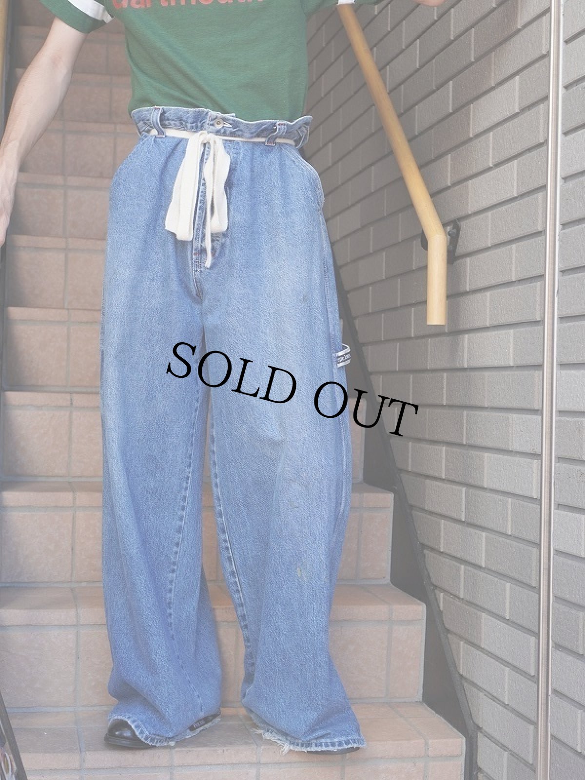 画像2: PEPE JEANS ワイドデニム ペインターパンツ W35 (2)