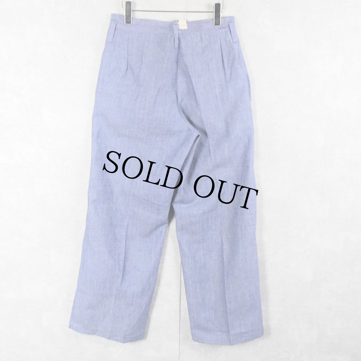 画像2: 60's FRENCH MILITARY リネンセーラーパンツ DEADSTOCK W30 (2)