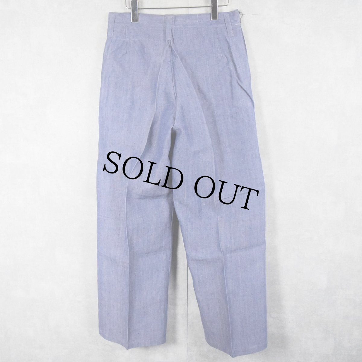 画像2: 50〜60's FRENCH MILITARY リネンセーラーパンツ DEADSTOCK 【W31 L30】 (2)