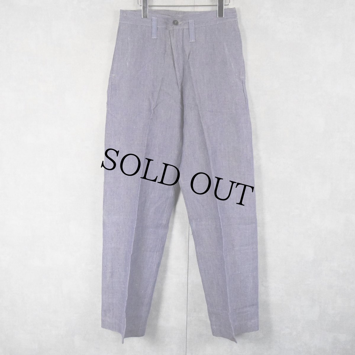 画像2: 50〜60's FRENCH MILITARY リネンセーラーパンツ DEADSTOCK 【W33 L30】 (2)