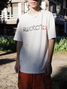 画像2: 90's swatch 時計ブランドロゴプリントTシャツ (2)