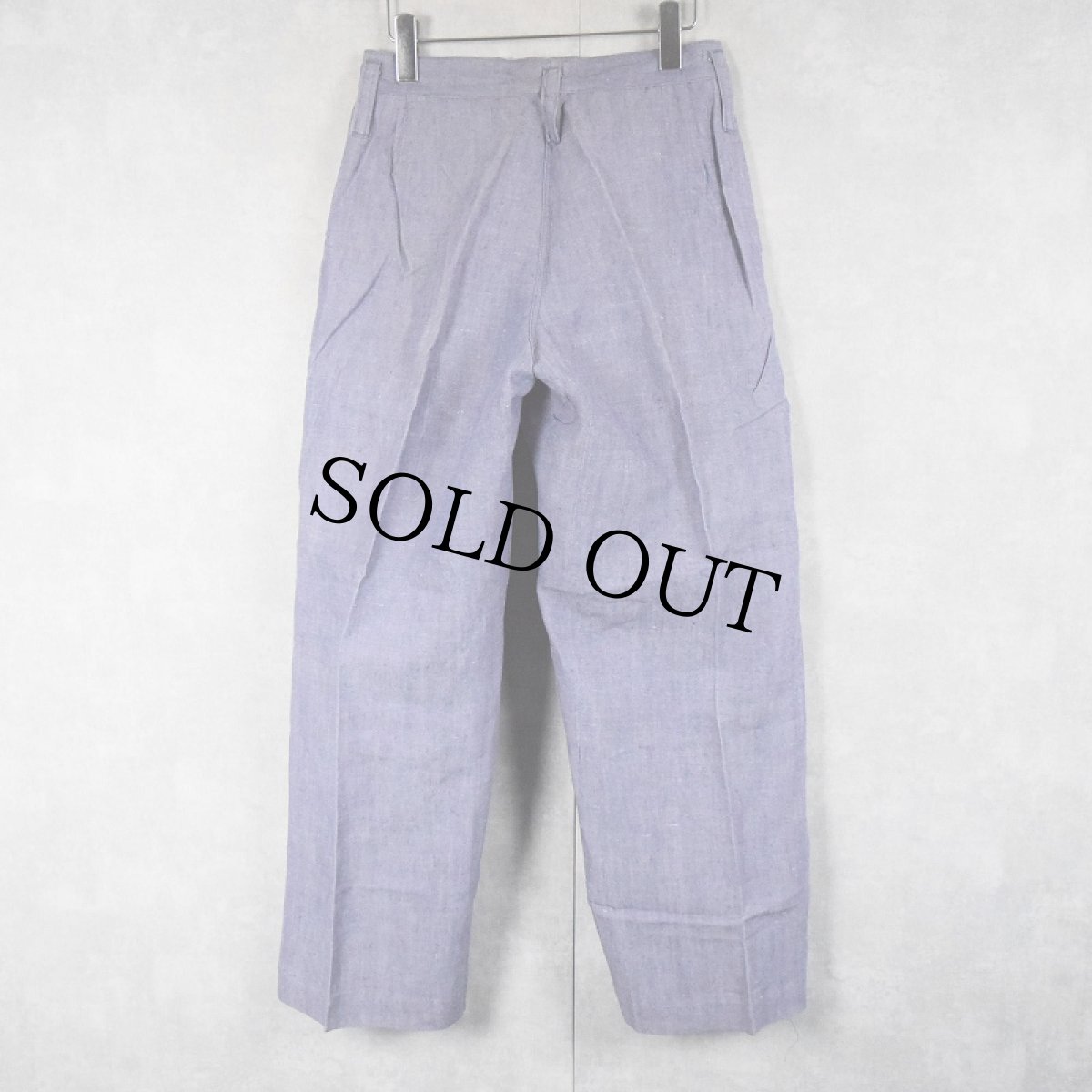画像2: 50〜60's FRENCH MILITARY リネンセーラーパンツ DEADSTOCK 【W29 L28】 (2)