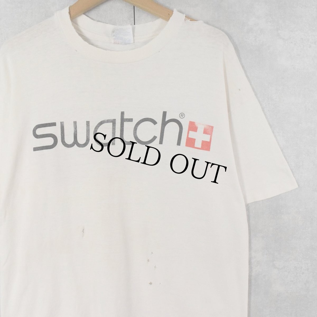 画像3: 90's swatch 時計ブランドロゴプリントTシャツ (3)