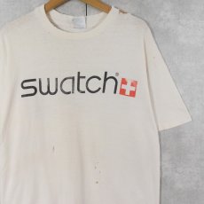 画像3: 90's swatch 時計ブランドロゴプリントTシャツ (3)