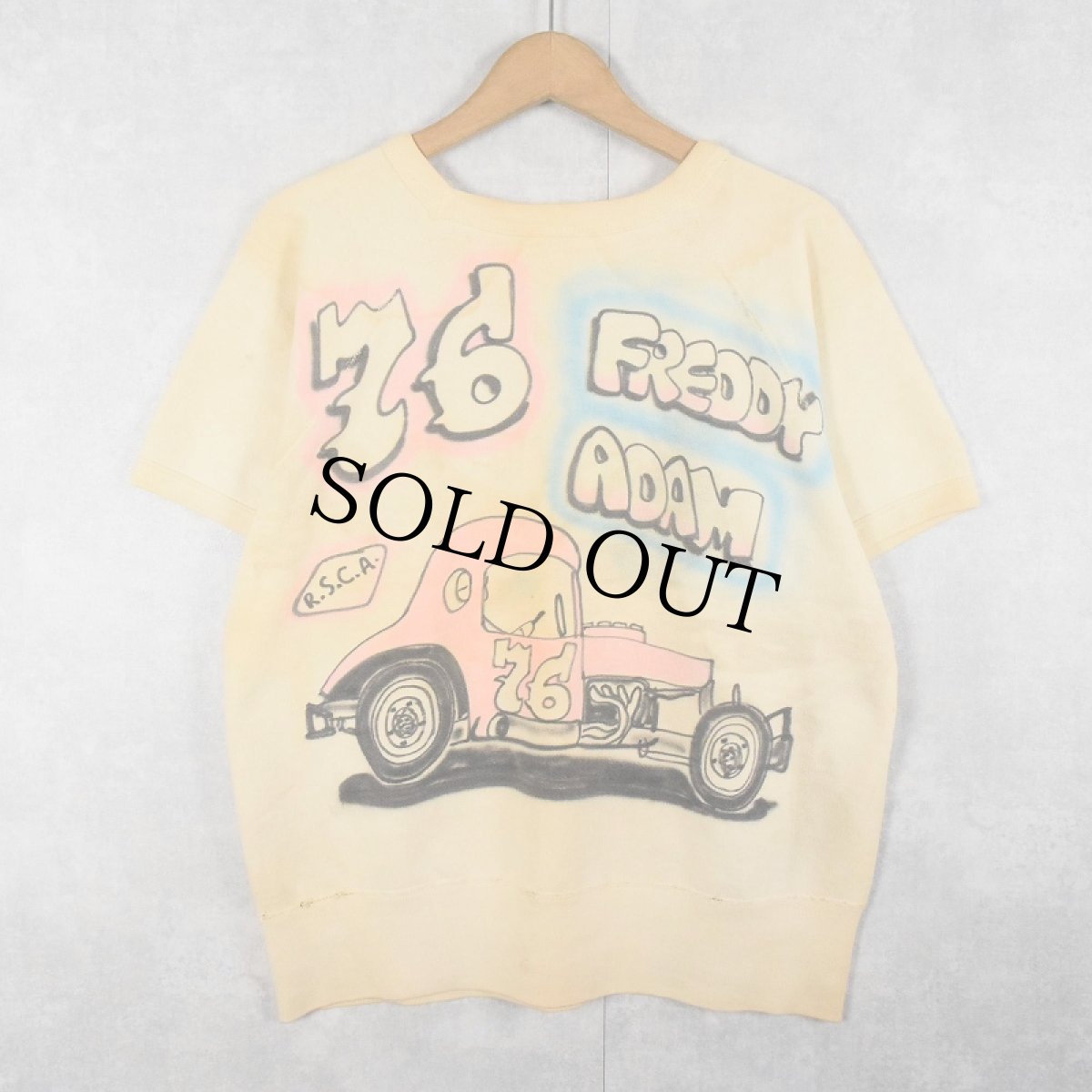 画像1: 【SALE】 60's "FREDDY ADAM" Hot-rod アートスウェット (1)