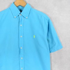画像1: Ralph Lauren "CLASSIC FIT" ロゴ刺繍 コットンボタンダウンシャツ S (1)