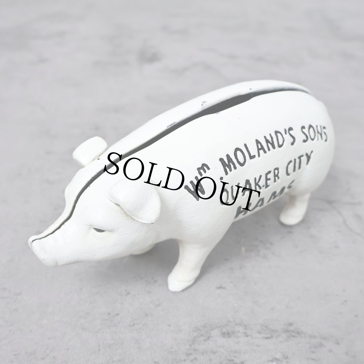 画像1: VINTAGE "W.MOLAND'S SONS QUAKER CITY HAMS" PIGGY BANK  (1)
