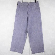画像1: 50〜60's FRENCH MILITARY リネンセーラーパンツ "ワンウォッシュ" DEADSTOCK 【W32 L30】 (1)