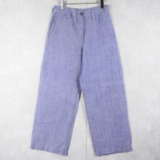 画像1: 50〜60's FRENCH MILITARY リネンセーラーパンツ "ワンウォッシュ"DEADSTOCK【W29 L29】 (1)