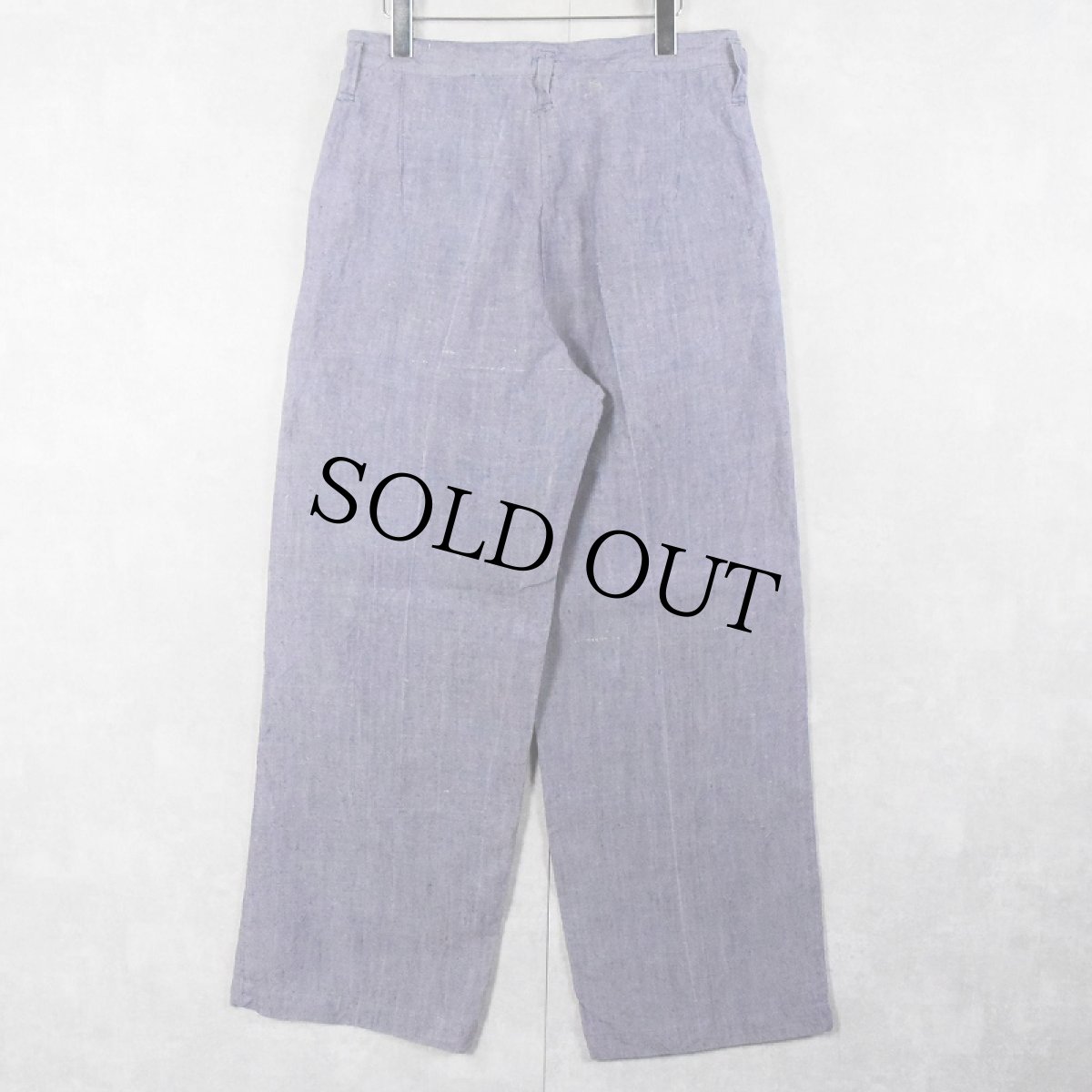 画像2: 50〜60's FRENCH MILITARY リネンセーラーパンツ "ワンウォッシュ" DEADSTOCK 【W31 L31】 (2)