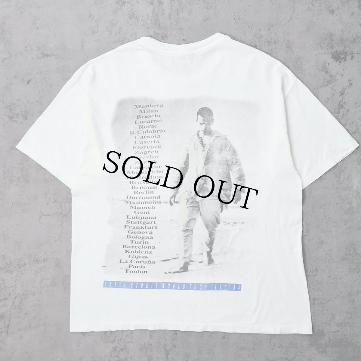 画像2: 90's Eros Ramazzotti "TUTTE STORIE WORLD TOUR '93/'94" シンガーソングライターツアーTシャツ XL (2)