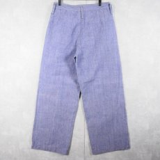 画像2: 50〜60's FRENCH MILITARY リネンセーラーパンツ "ワンウォッシュ"DEADSTOCK【W29 L29】 (2)