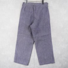 画像2: 50〜60's FRENCH MILITARY リネンセーラーパンツ "ワンウォッシュ" DEADSTOCK 【W32 L30】 (2)