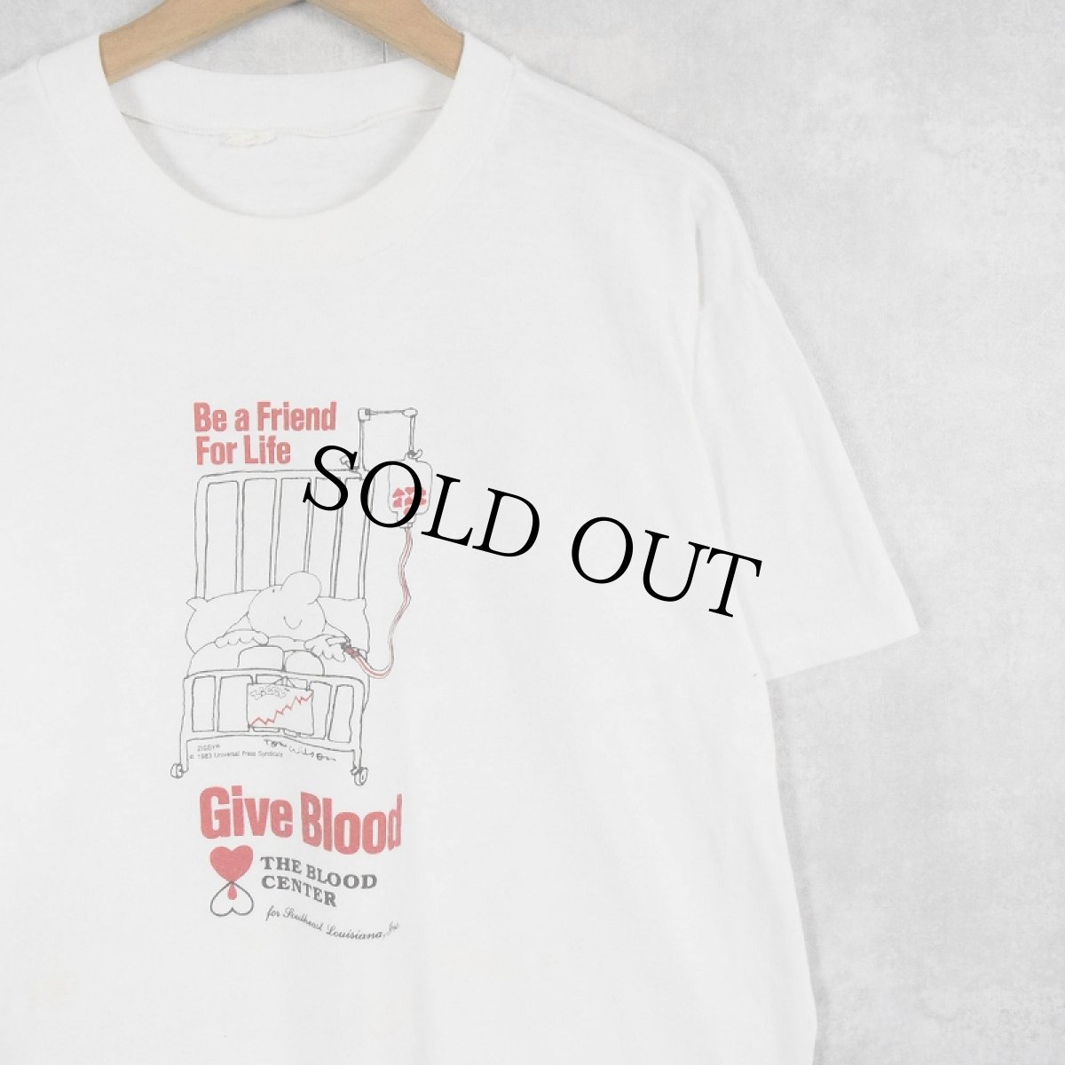 画像1: 80's THE BROOD CENTER 献血プリントTシャツ XL (1)