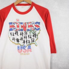 画像2: 80's THE KINKS ロックバンド ツアープリント ラグランTシャツ L (2)
