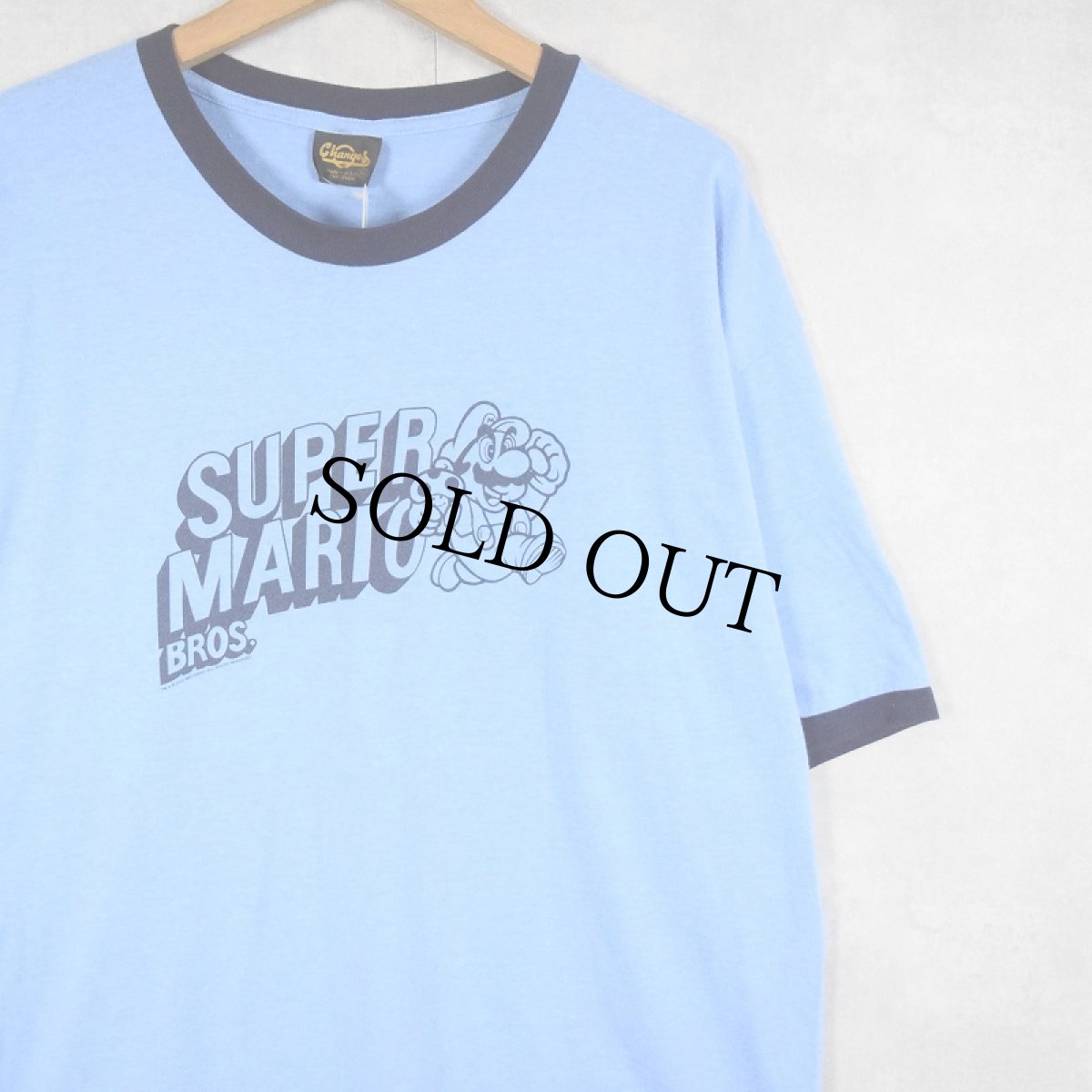 画像1: 90's SUPER MARIO BROS. ゲームキャラクタープリントリンガーTシャツ XL (1)