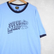 画像1: 90's SUPER MARIO BROS. ゲームキャラクタープリントリンガーTシャツ XL (1)
