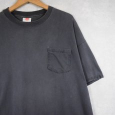 画像1: Hanes 無地ポケットTシャツ BLACK XL (1)