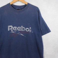 画像1: 90's Reebok USA製 ロゴプリントTシャツ NAVY L (1)