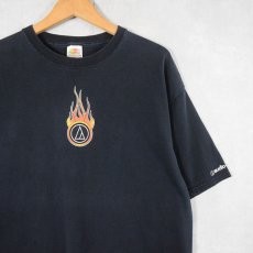画像1: 2000's audio-technica 音響機器メーカー ロゴプリントTシャツ BLACK XL (1)