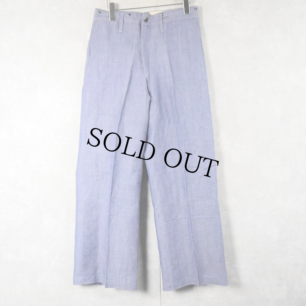 画像2: 50〜60's FRENCH MILITARY リネンセーラーパンツ DEADSTOCK 【W31 L30】 (2)