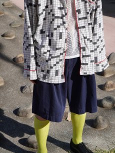 画像1: BISCOTE 2タックコットンショーツ NAVY W31 (1)