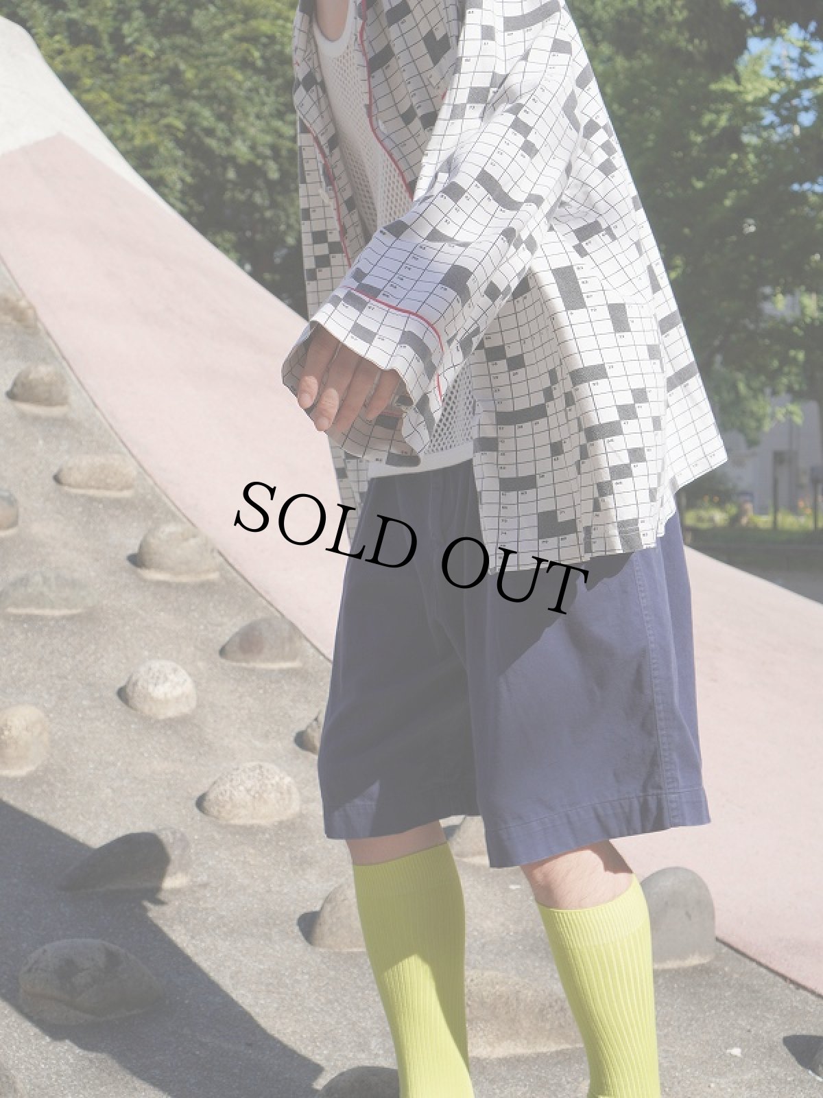 画像2: BISCOTE 2タックコットンショーツ NAVY W31 (2)