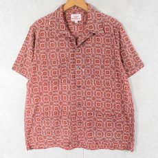 画像1: Battenwear USA製 総柄 コットンオープンカラーシャツ L (1)