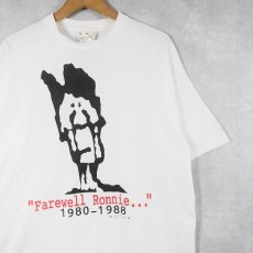 画像1: 80〜90's USA製 "Farewell Ronnie... 1980-1988" レーガン元大統領 風刺画プリントTシャツ XL (1)