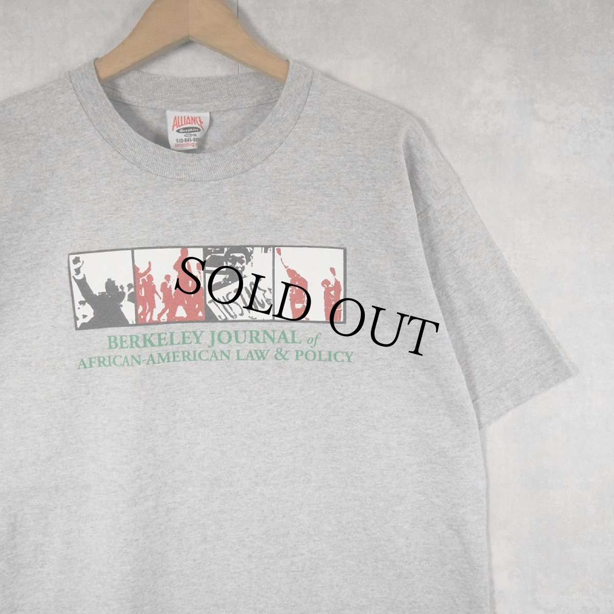 画像1: USA製 "Berkeley Journal of African‑American Law & Policy" 法学ジャーナル プリントTシャツ L (1)