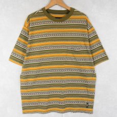 画像1: 90's GOTCHA ボーダー柄 ジャガード織りTシャツ (1)