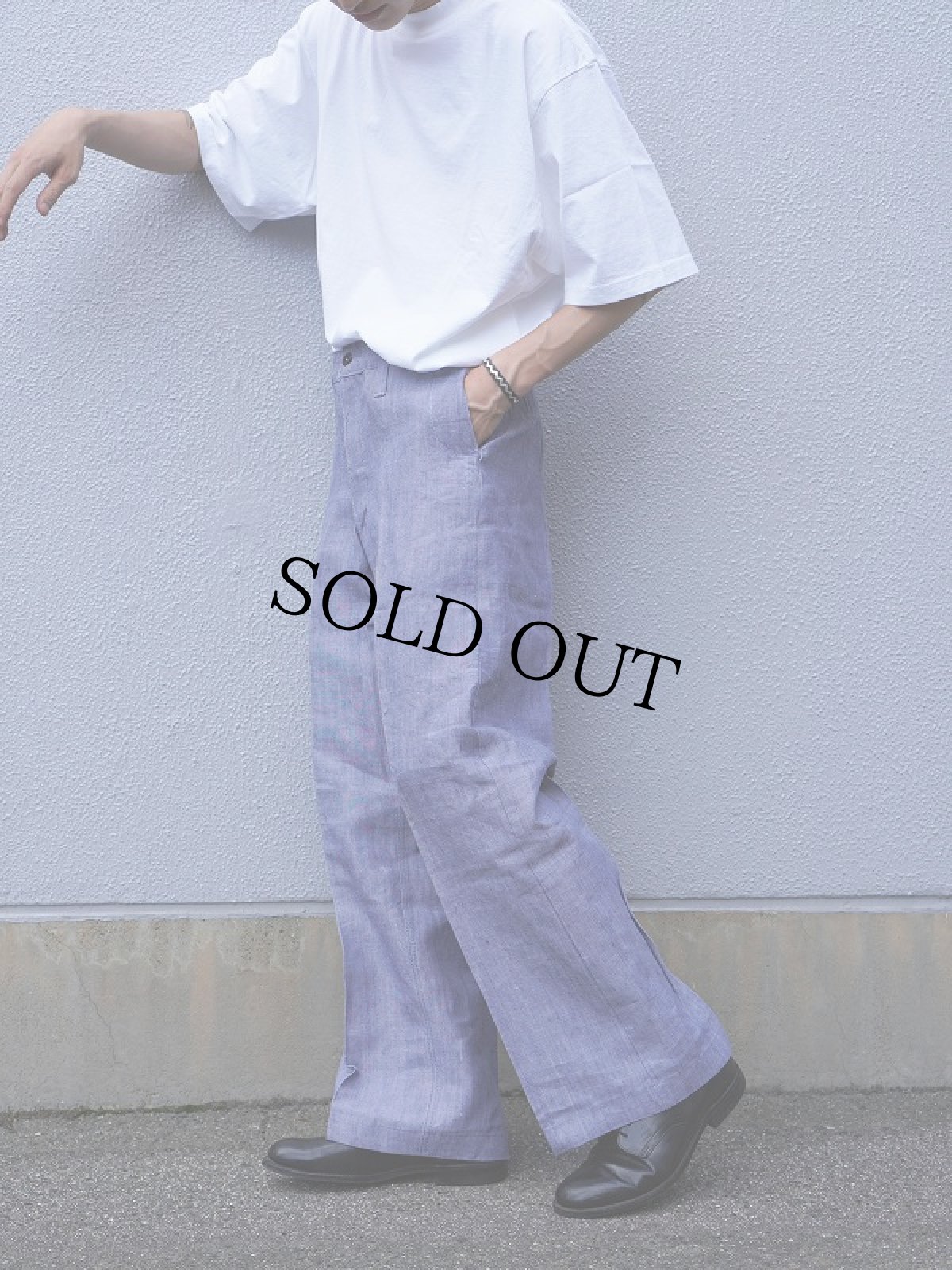 画像1: 50〜60's FRENCH MILITARY リネンセーラーパンツ DEADSTOCK 【W32 L30】 (1)