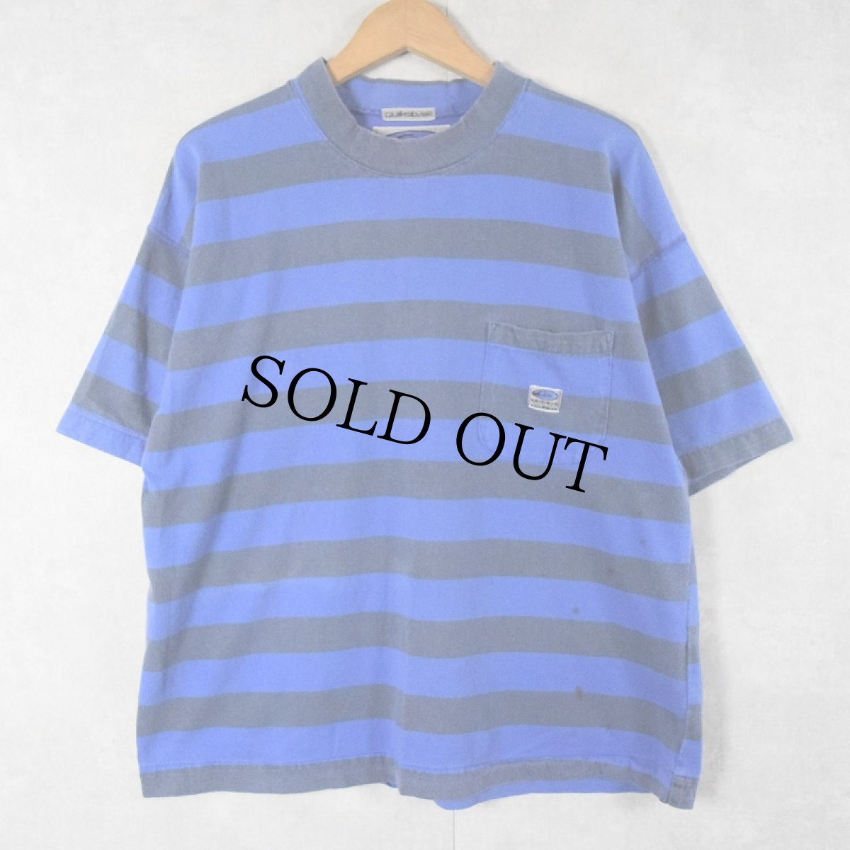 画像1: 90's Quiksilver ボーダー柄 ポケットTシャツ S (1)