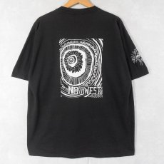 画像2: 90's VIKINGS USA製 プリントTシャツ BLACK XL (2)