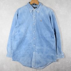 画像1: 80's Ralph Lauren USA製 デニムボタンダウンシャツ XL (1)