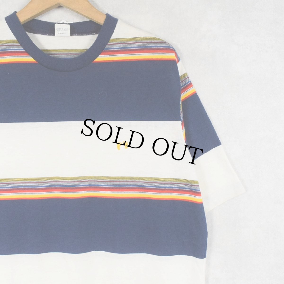 画像1: 80's HANG TEN マルチボーダー柄 Tシャツ XL (1)