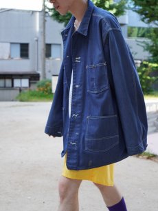 画像2: 60〜70's MONTGOMERY WARD バットダイ デニムカバーオール SIZE48 (2)