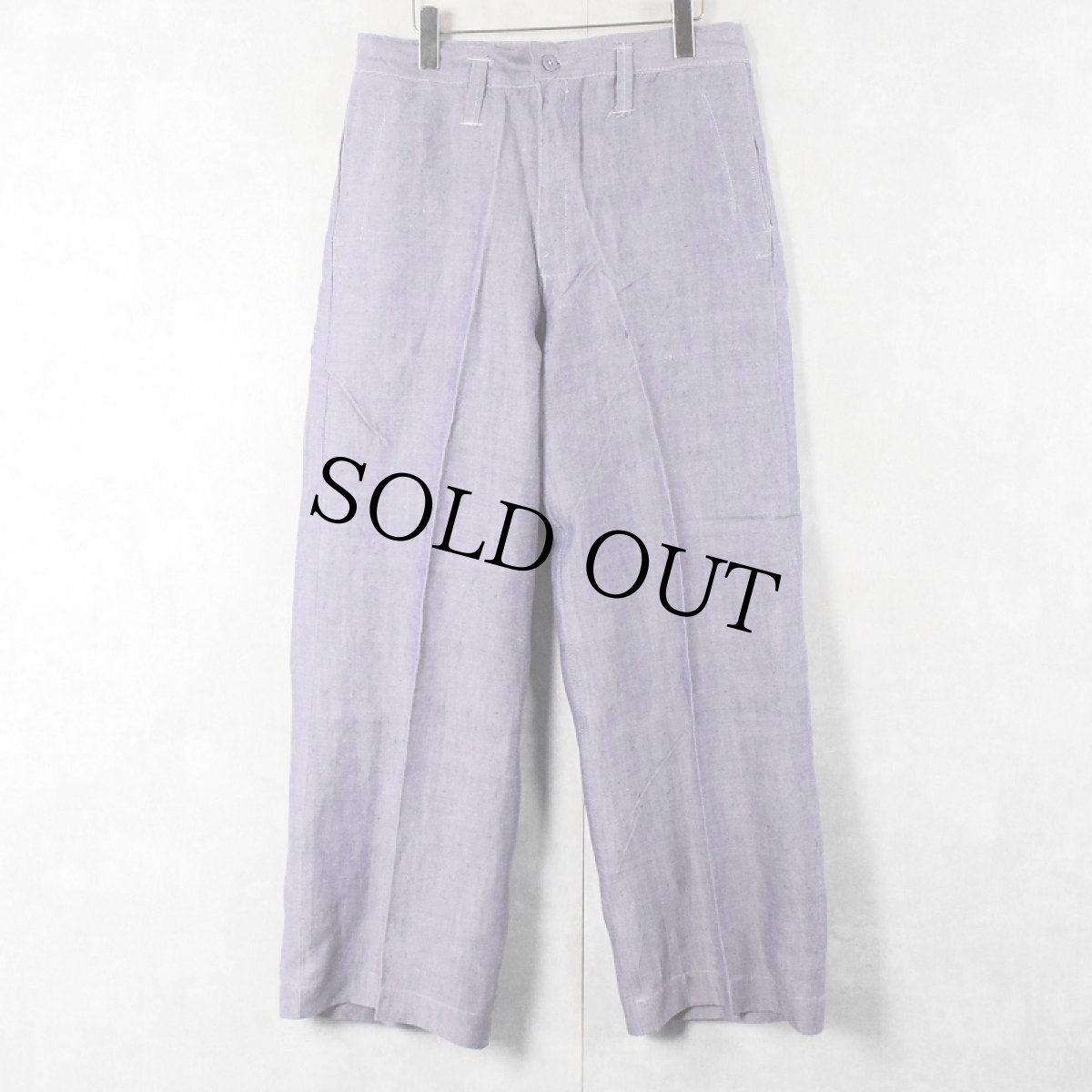 画像2: 50〜60's FRENCH MILITARY リネンセーラーパンツ DEADSTOCK 【W33 L29】 (2)