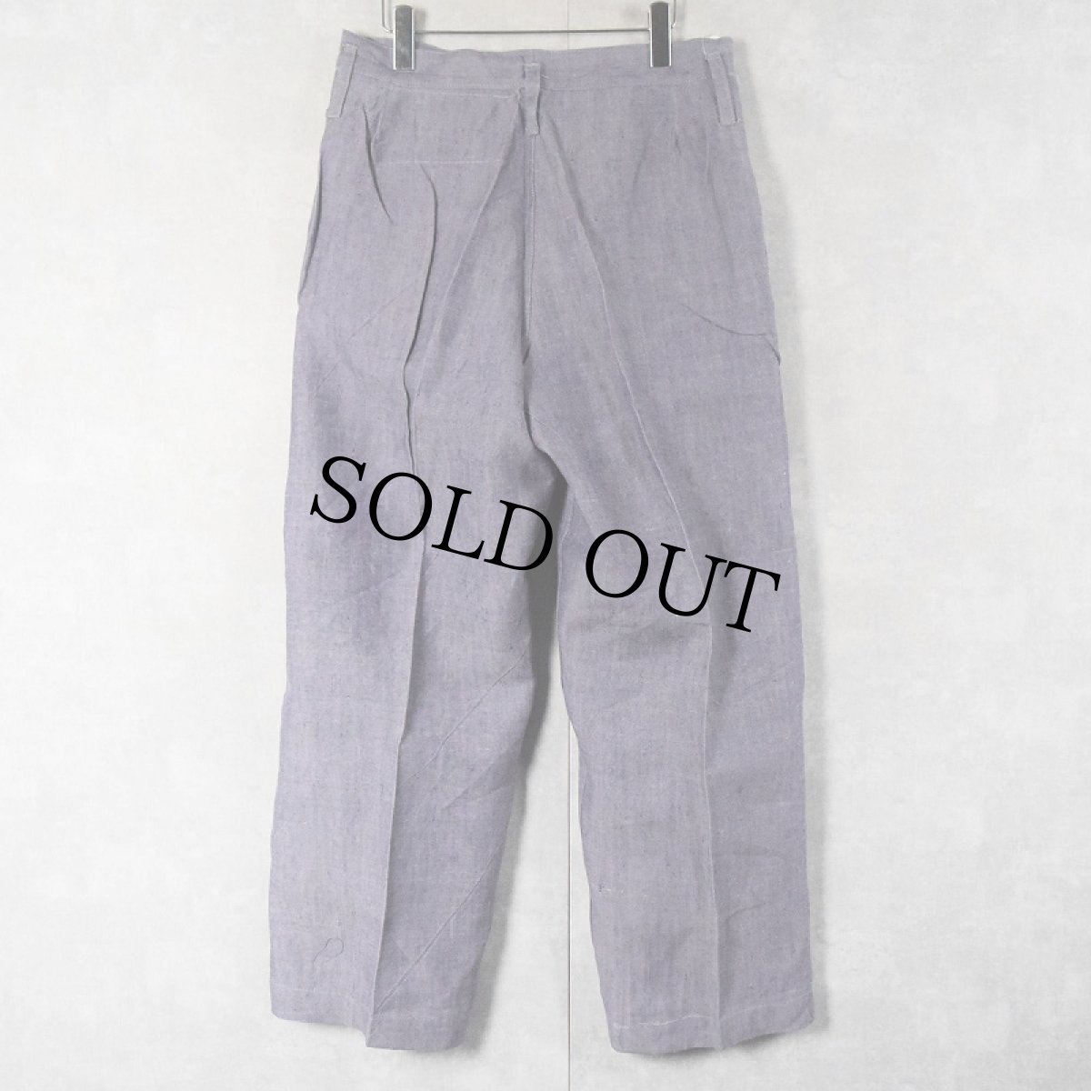 画像3: 50〜60's FRENCH MILITARY リネンセーラーパンツ DEADSTOCK 【W33 L29】 (3)