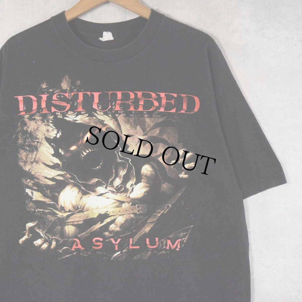 画像1: DISTURBED "ASYLUM" ヘヴィメタルバンドTシャツ BLACK XL (1)