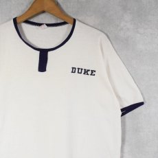 画像1: 60's Champion C中ランタグ "DUKE" チョコチン リンガーTシャツ NAVY XL (1)