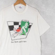 画像1: 80's 7UP USA製 飲料メーカー キャラクタープリントTシャツ XL (1)