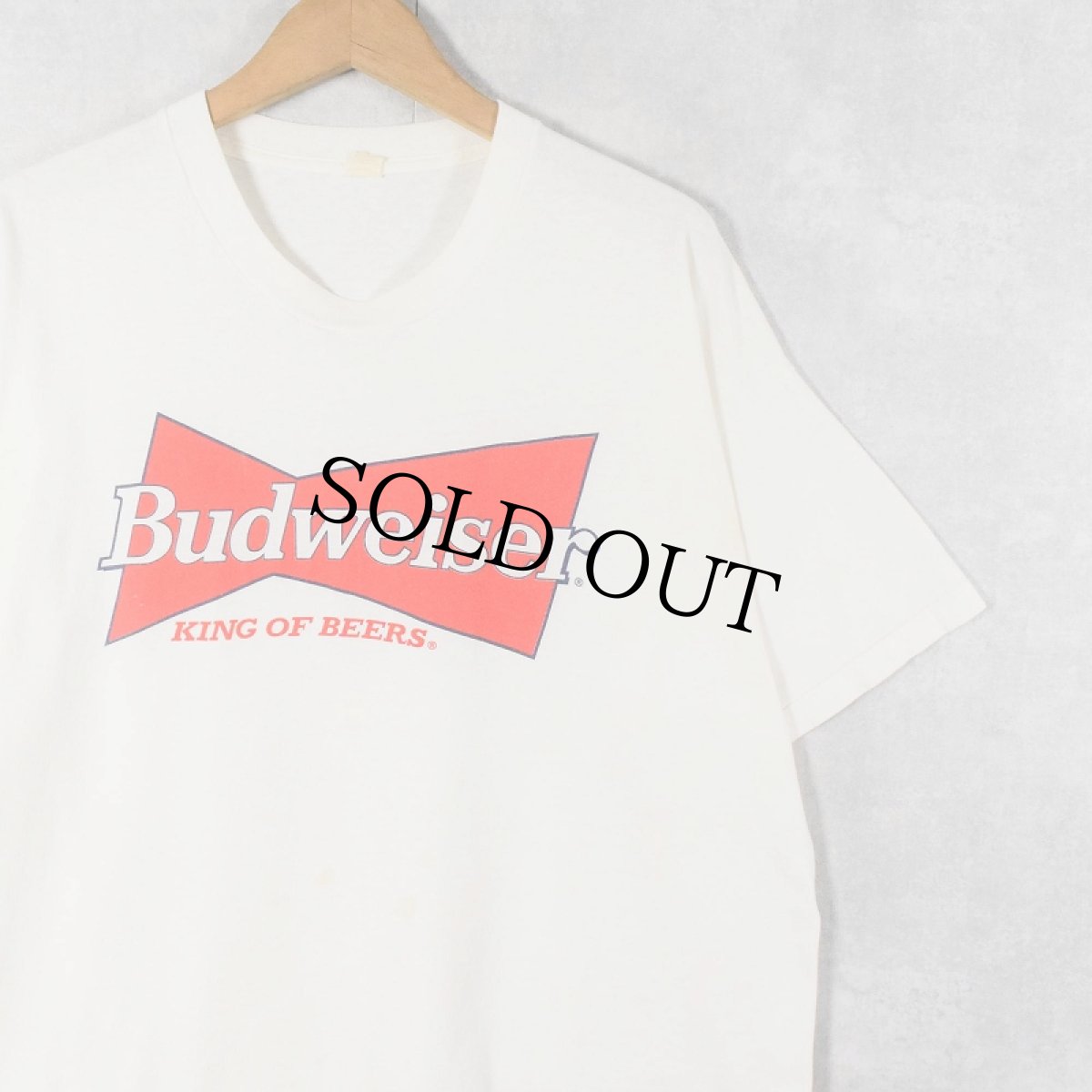 画像1: 90's Budweiser ビールメーカー ロゴプリントTシャツ (1)