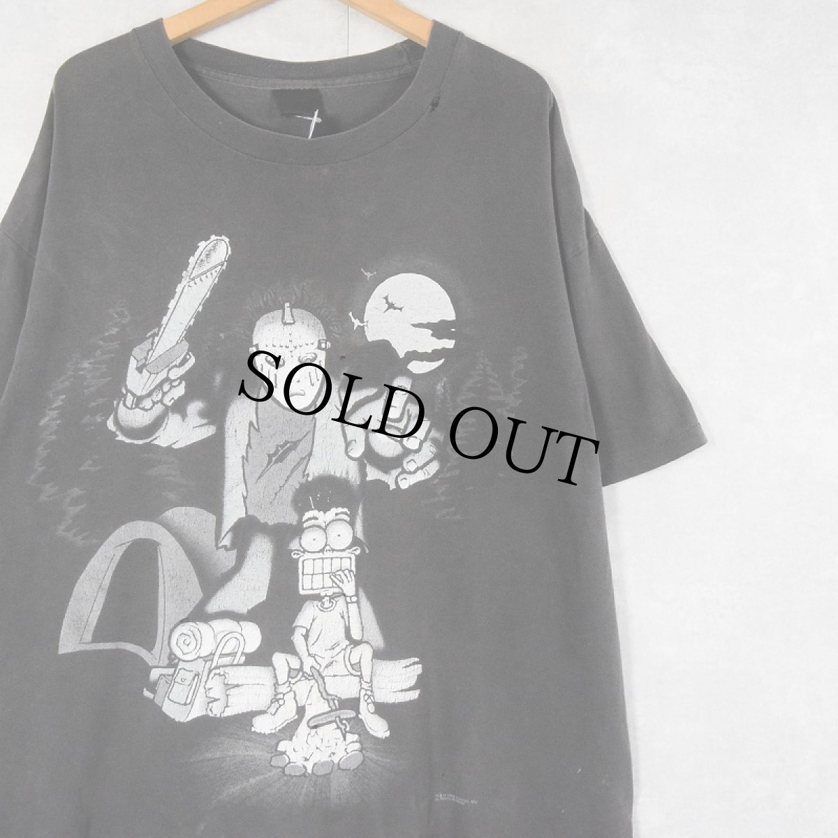 画像1: 90's 13日の金曜日 USA製 "ジェイソン" ホラー映画 キャラクタープリントTシャツ BLACK XL (1)